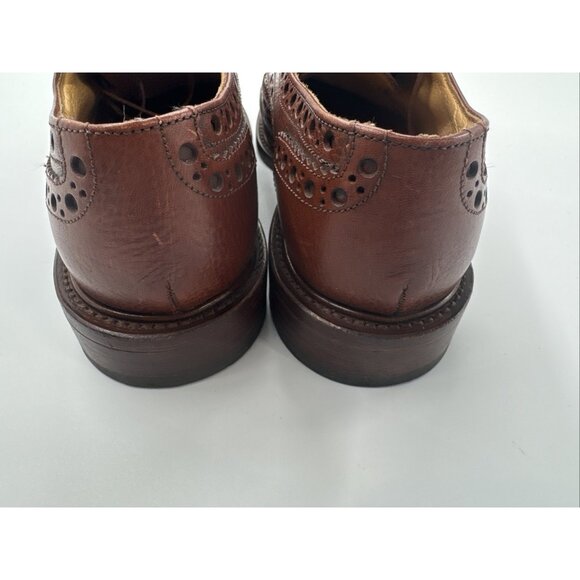 PARABOOT Dress Shoes Mens 7 Brown Wingtip Flap Cuir Cousu Goodyear France - Picture 12 of 15